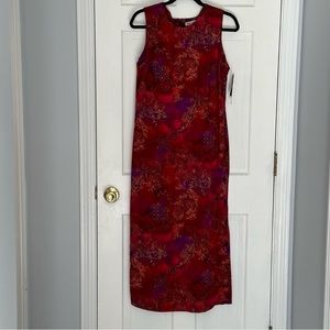 R&K originals Womens Maxi Dress  Red botanical  Print Sz 12 NWT